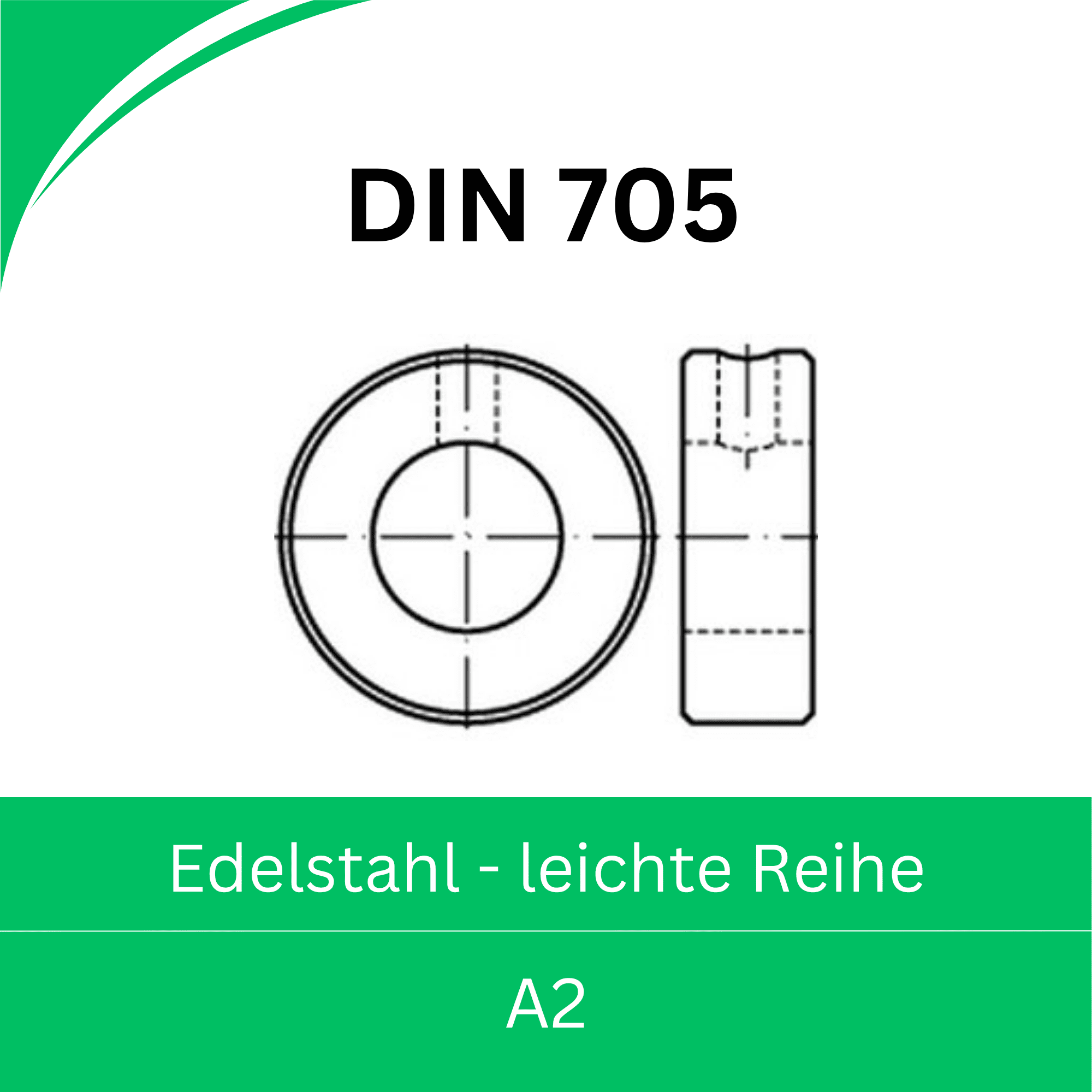 Bild von ➤ Kategorie: DIN 705 Stellringe leichte Reihe (Edelstahl A2)